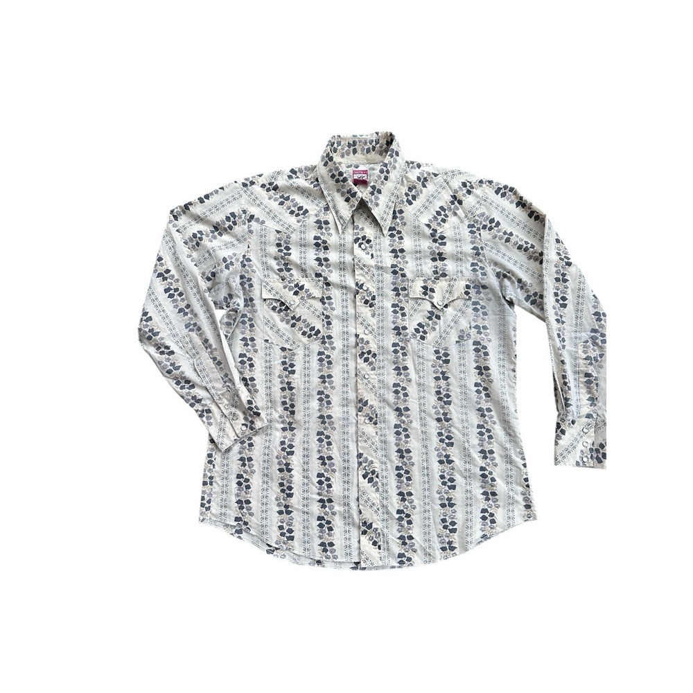 Chute #1 Men's L Plaid Western Snap Shirt Pearl Snap Button Cowboy Vintage
